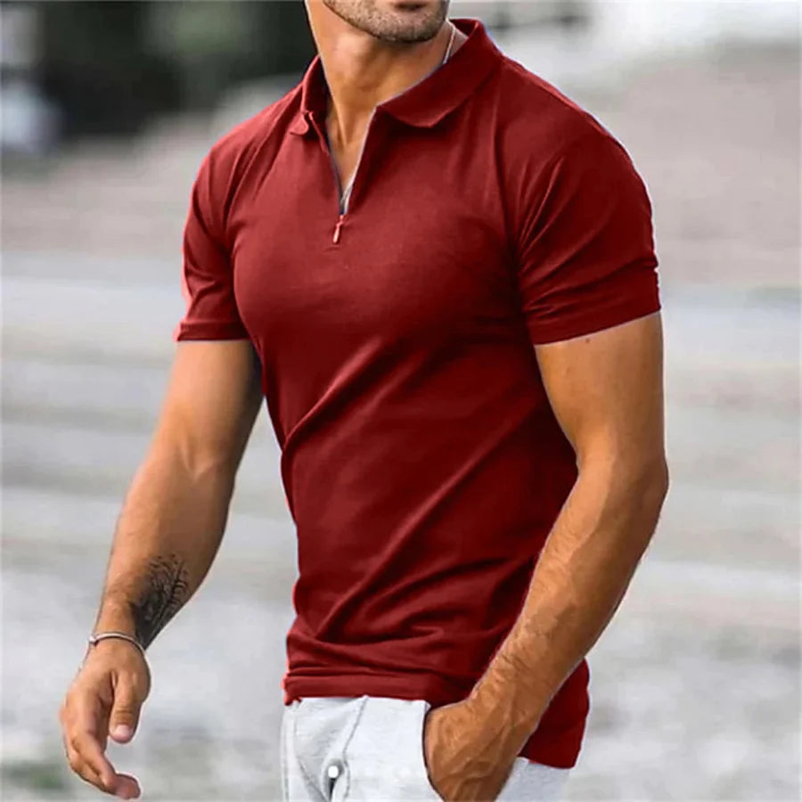 Polo Shirt - Collared - Quarter Zip - Polo T-Shirt - Men's Clothing