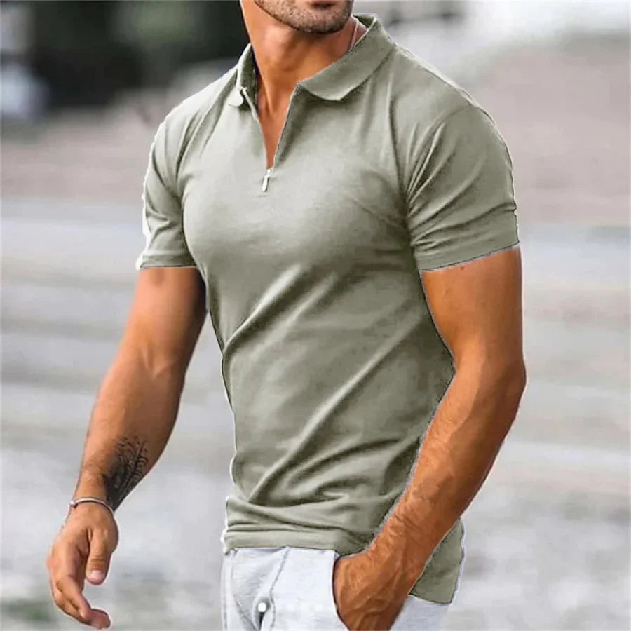 Polo Shirt - Collared - Quarter Zip - Polo T-Shirt - Men's Clothing