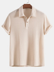 Polo T-Shirt - Men's Collared Button Neck Short Sleeve T-Shirt
