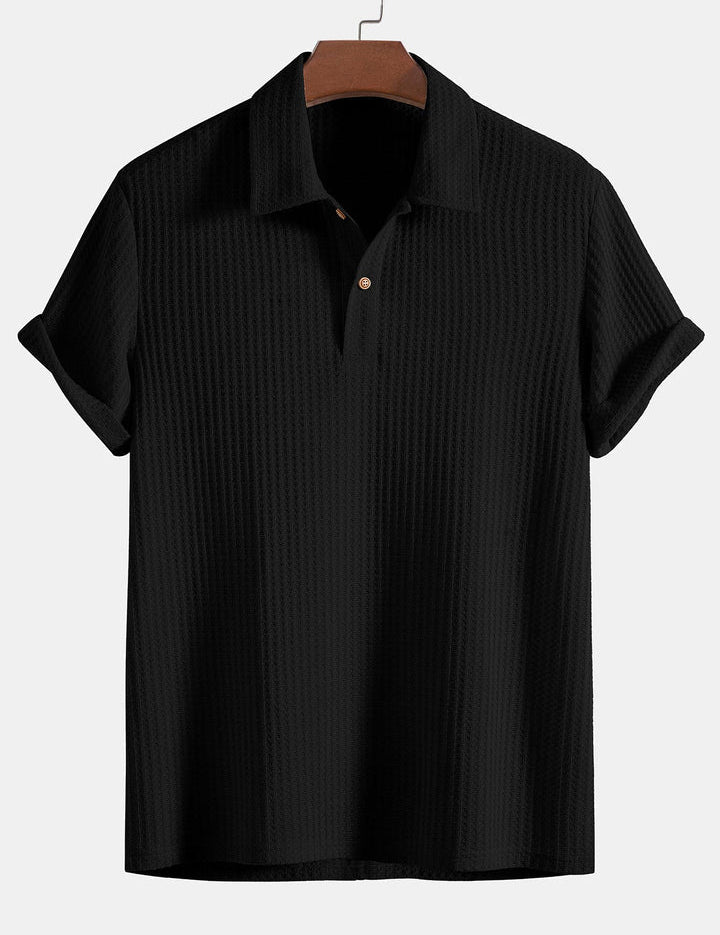 Polo T-Shirt - Men's Collared Button Neck Short Sleeve T-Shirt