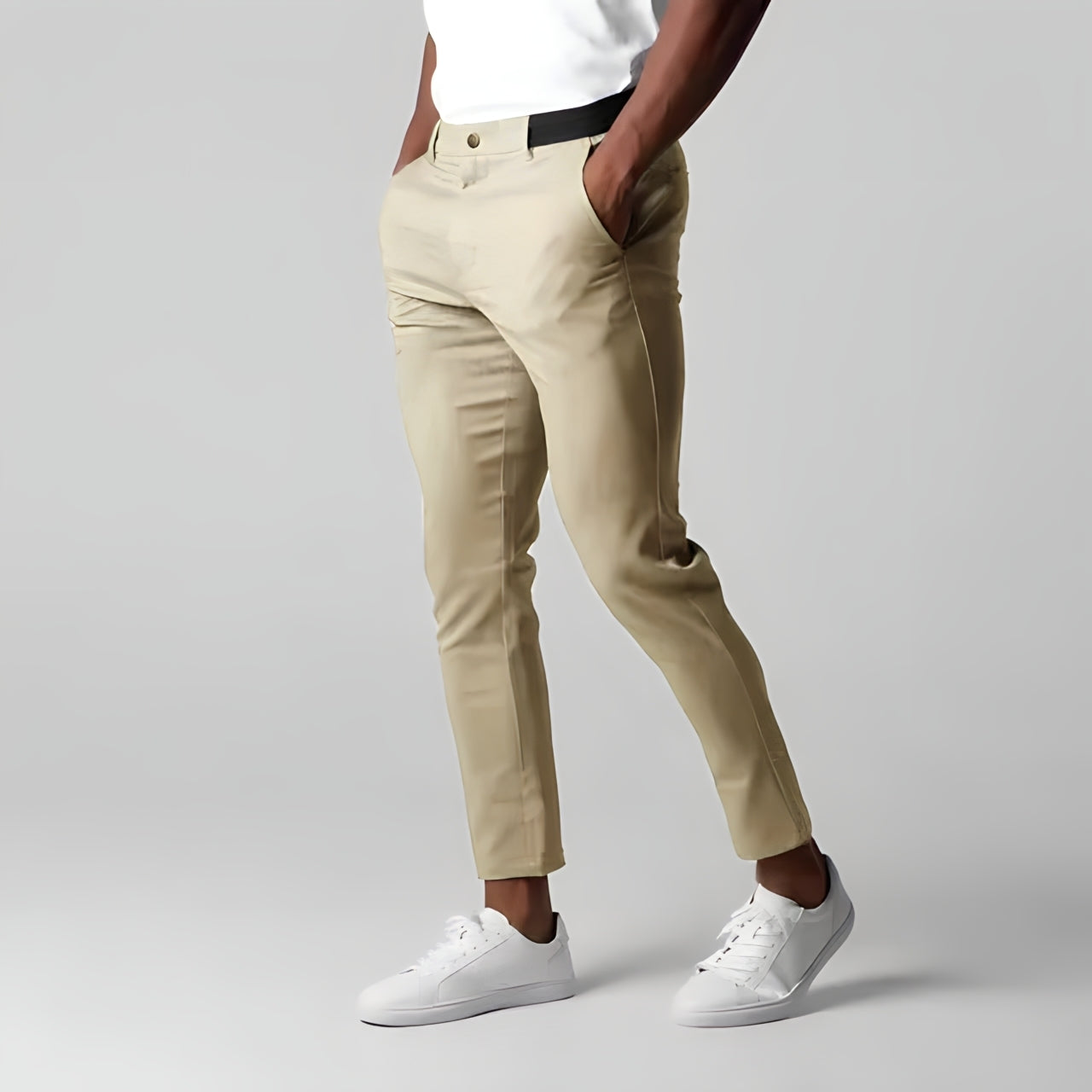 Chino Pants | Elastic Waist | Stretchy | Skinny Chinos | Mens Chinos