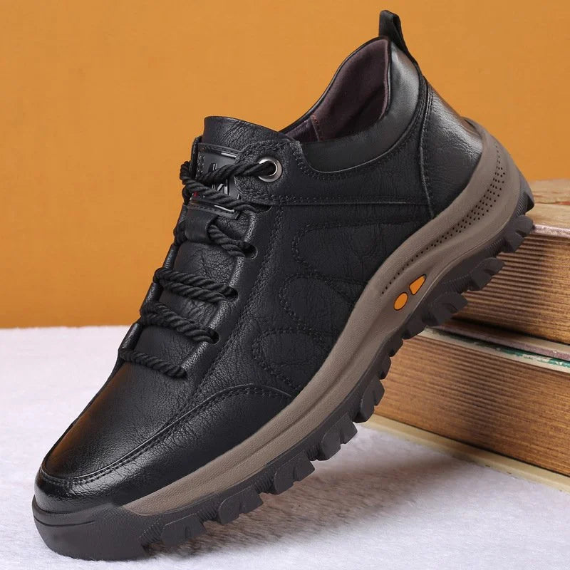 Walking Shoes - Men's Slip On Waterproof Leather Outdoor Shoes