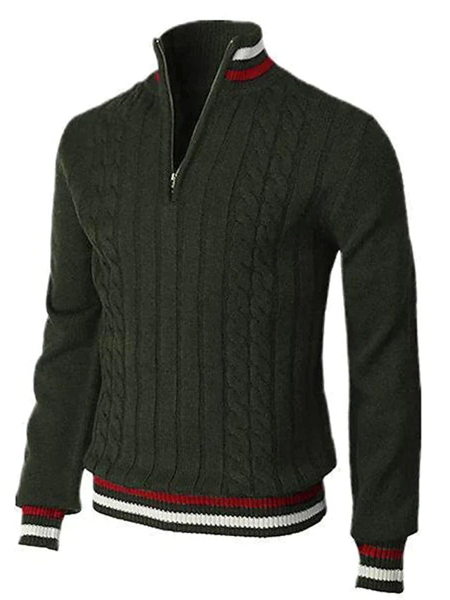 Men's Quarter Zip Sweaters | Cable Knit | Knitted | Polo Jumper | Half Zip Jumper for Men