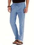 Elastic Waist Pants - Men's Drawstring Lightweight Stretch Summer Trousers