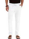 Elastic Waist Pants - Men's Drawstring Lightweight Stretch Summer Trousers