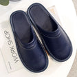 House Slippers - Unisex Faux Leather Slip On Indoor Slippers