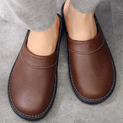 House Slippers - Unisex Faux Leather Slip On Indoor Slippers