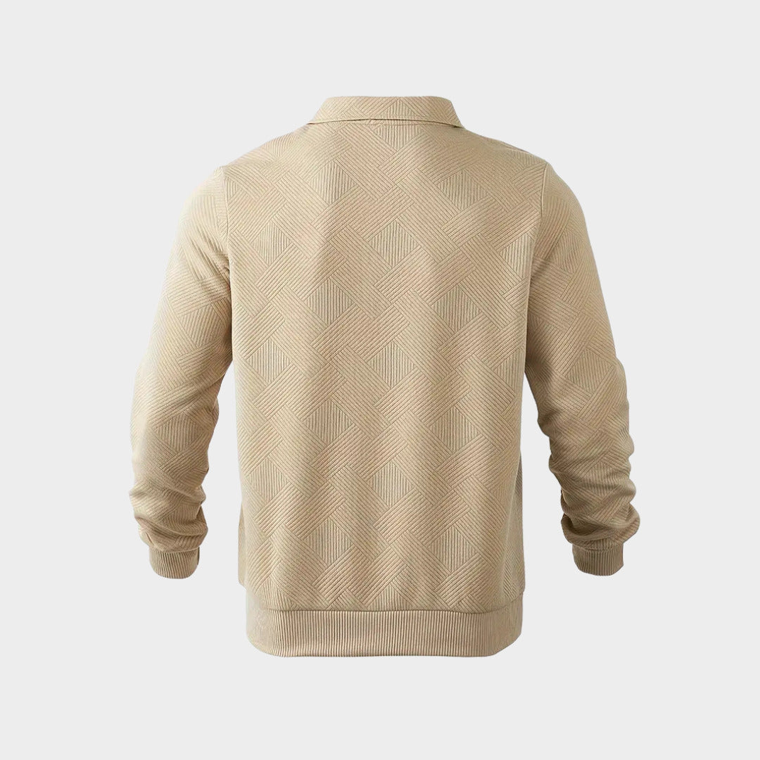 Mens quarter zip, knitted jumper, polo collar 2