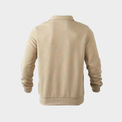 Mens quarter zip, knitted jumper, polo collar 2