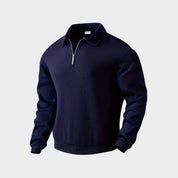 Mens quarter zip, knitted jumper, polo collar 3