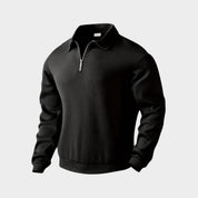Mens quarter zip, knitted jumper, polo collar 5