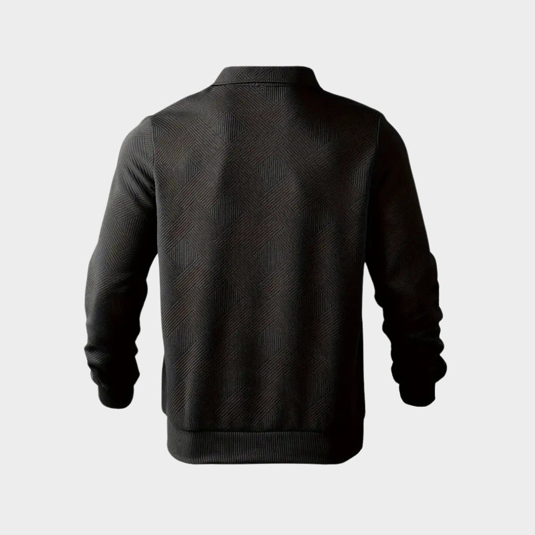 Mens quarter zip, knitted jumper, polo collar 6