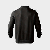 Mens quarter zip, knitted jumper, polo collar 6