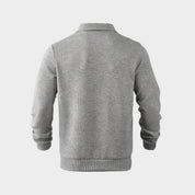 Mens quarter zip, knitted jumper, polo collar 8