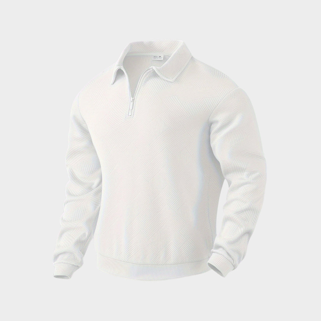 Mens quarter zip, knitted jumper, polo collar 9