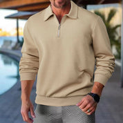 Mens quarter zip, knitted jumper, polo collar 11