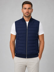 Mens lightweight quilted sleeveless gilet Navy