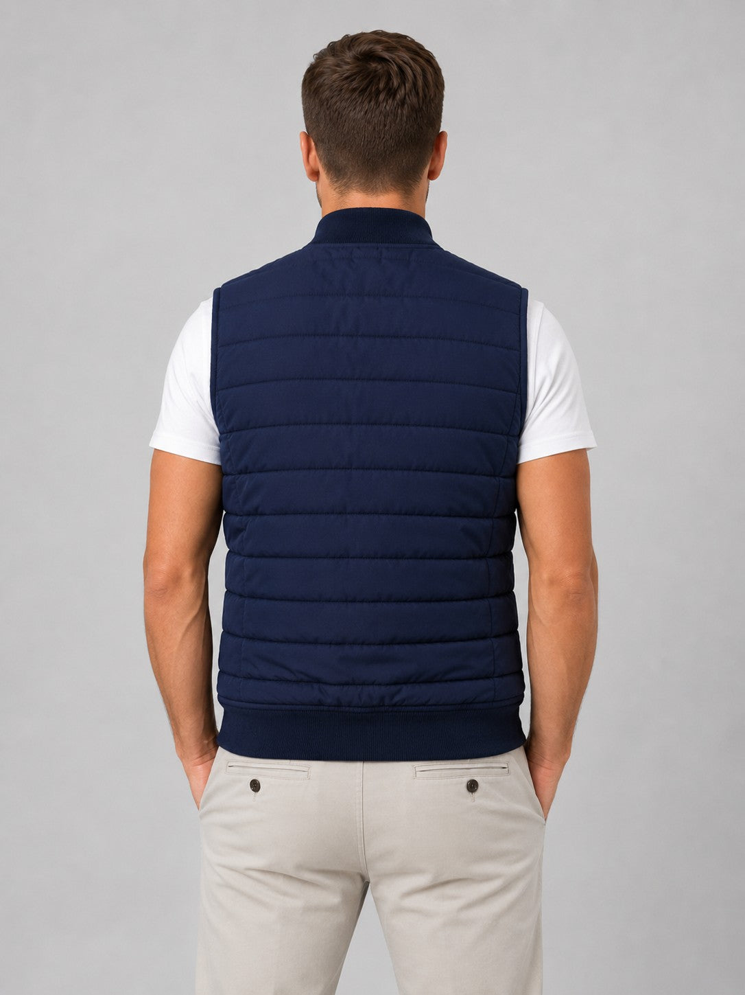 Mens lightweight quilted sleeveless gilet
