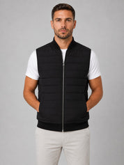 Mens lightweight quilted sleeveless gilet Black