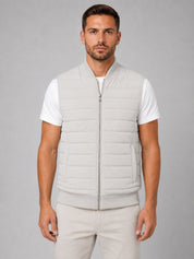 Mens lightweight quilted sleeveless gilet Light Grey
