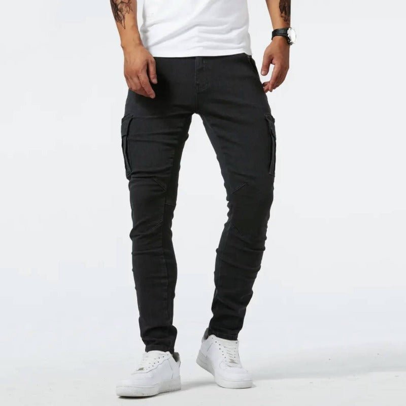 Skinny Cargo Jeans - Men's Stretch Slim Fit Cargo Jeans 