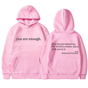 Oversized Hoodie - Unisex Warm Printed Text Pullover Hoodie