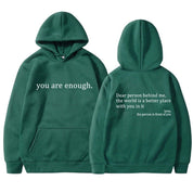 Oversized Hoodie - Unisex Warm Printed Text Pullover Hoodie