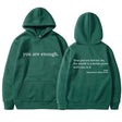 Oversized Hoodie - Unisex Warm Printed Text Pullover Hoodie