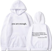 Oversized Hoodie - Unisex Warm Printed Text Pullover Hoodie