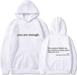 Oversized Hoodie - Unisex Warm Printed Text Pullover Hoodie