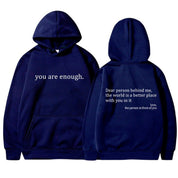 Oversized Hoodie - Unisex Warm Printed Text Pullover Hoodie