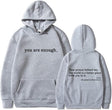 Oversized Hoodie - Unisex Warm Printed Text Pullover Hoodie