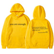 Oversized Hoodie - Unisex Warm Printed Text Pullover Hoodie