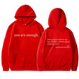 Oversized Hoodie - Unisex Warm Printed Text Pullover Hoodie