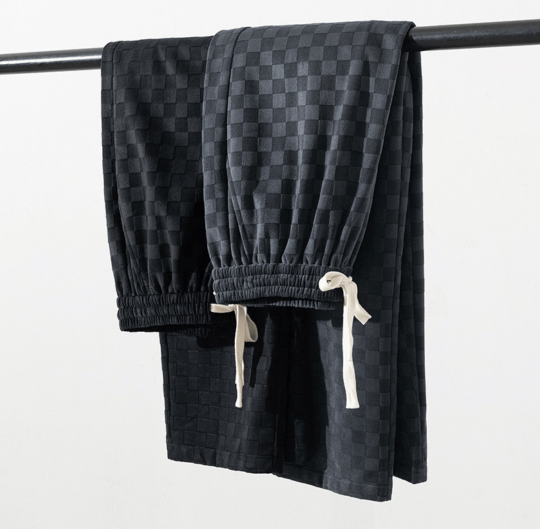 Wide Leg Joggers | Elastic Waist | Plaid | Loose Fit Pants | Men's Joggers