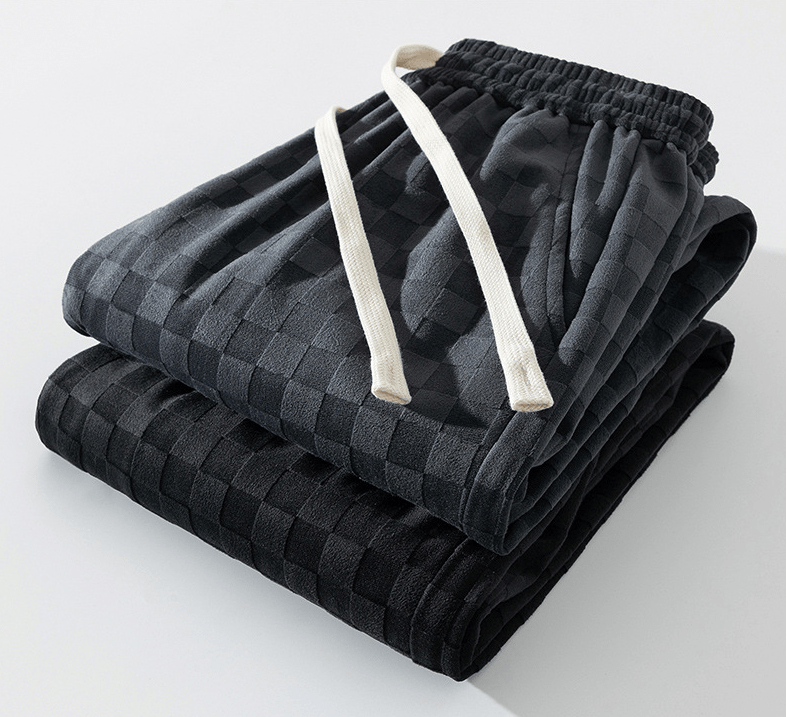 Wide Leg Joggers | Elastic Waist | Plaid | Loose Fit Pants | Men's Joggers