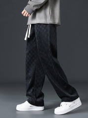 Wide Leg Joggers | Elastic Waist | Plaid | Loose Fit Pants | Men's Joggers