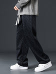 Wide Leg Joggers | Elastic Waist | Plaid | Loose Fit Pants | Men's Joggers