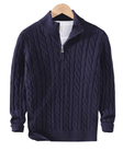 Quarter Zip Jumper - Cable Knit - Half Zip - Knitted Sweater - Men's Quarter Zip Sweaters