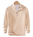 Quarter Zip Jumper - Cable Knit - Half Zip - Knitted Sweater - Men's Quarter Zip Sweaters