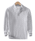 Quarter Zip Jumper - Cable Knit - Half Zip - Knitted Sweater - Men's Quarter Zip Sweaters