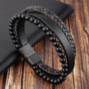 Anxiety Bracelet - Calming Black Anti Stress Beads Bracelet Wristband