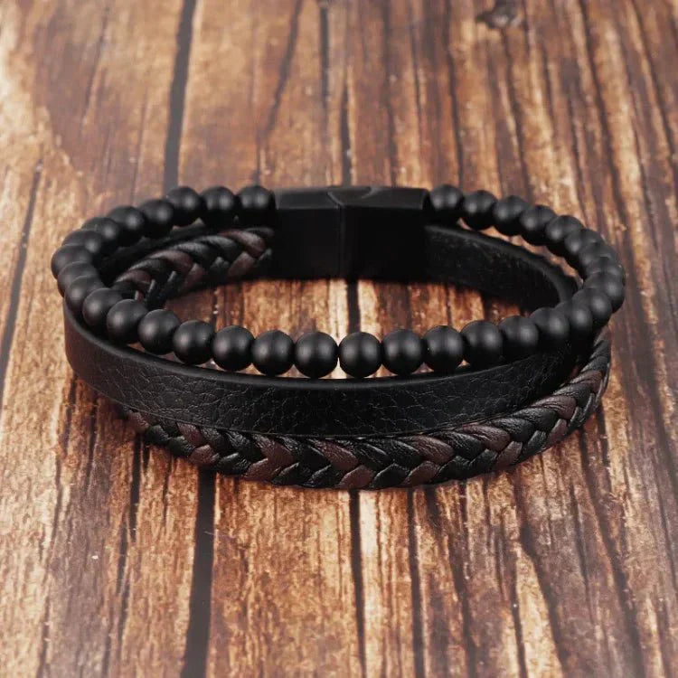 Anxiety Bracelet - Calming Black Anti Stress Beads Bracelet Wristband