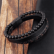 Anxiety Bracelet - Calming Black Anti Stress Beads Bracelet Wristband