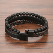 Anxiety Bracelet - Calming Black Anti Stress Beads Bracelet Wristband