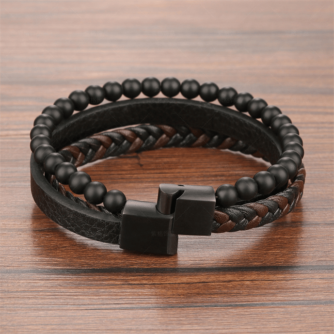 Anxiety Bracelet - Calming Black Anti Stress Beads Bracelet Wristband