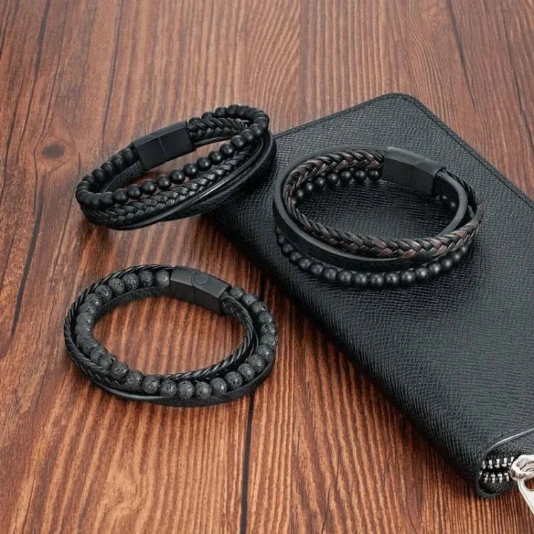 Anxiety Bracelet - Calming Black Anti Stress Beads Bracelet Wristband