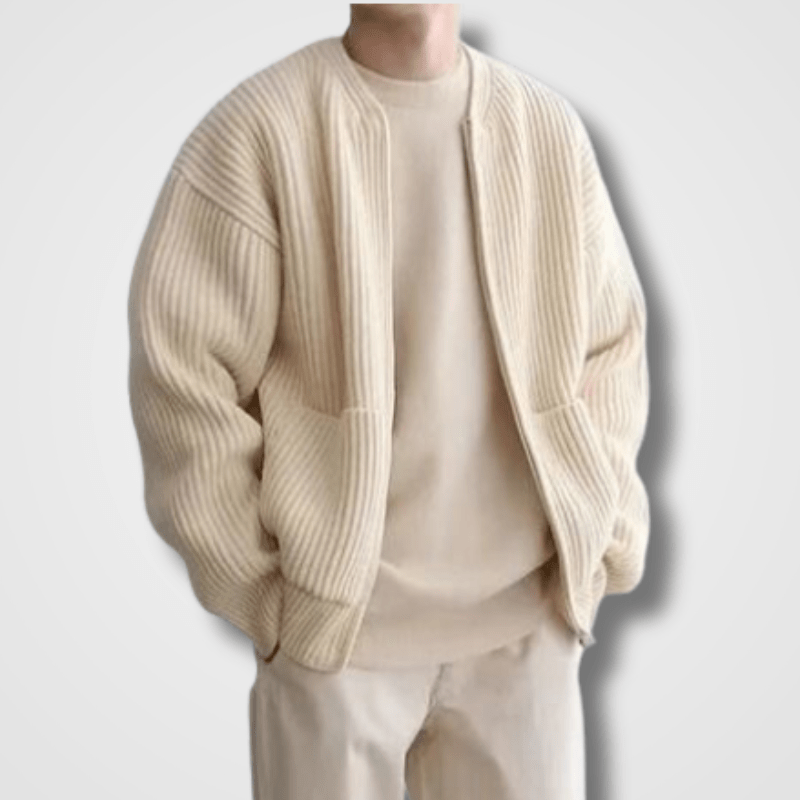 Knitted Cardigan | Full Zip | Chunky | Zip-Up Cardigan | Men's Cardigan