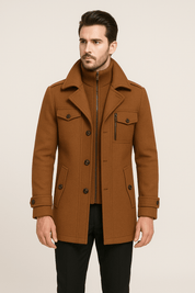 Wool Jacket | Double Layer | Single Breasted | Winter Trench Coat | Men's Winter Jacket 