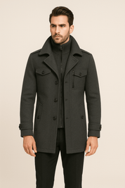 Wool Jacket | Double Layer | Single Breasted | Winter Trench Coat | Men's Winter Jacket 